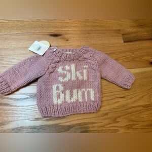 NWT! Ski Bum Pink Knit Sweater 0-6 months